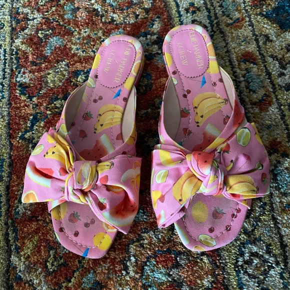 Edie Parker x J. Crew Fruit Bow Sandals - Picture 2 of 9
